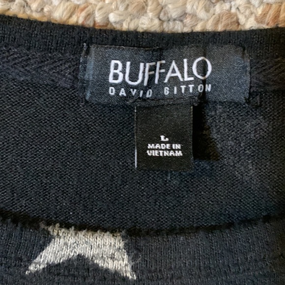 Buffalo by David Bitton Black Sweater with Stars. - Picture 5 of 6
